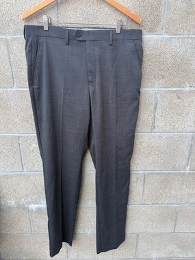 Michael Kors Black Men's Dress Pants with Striped Waistband
